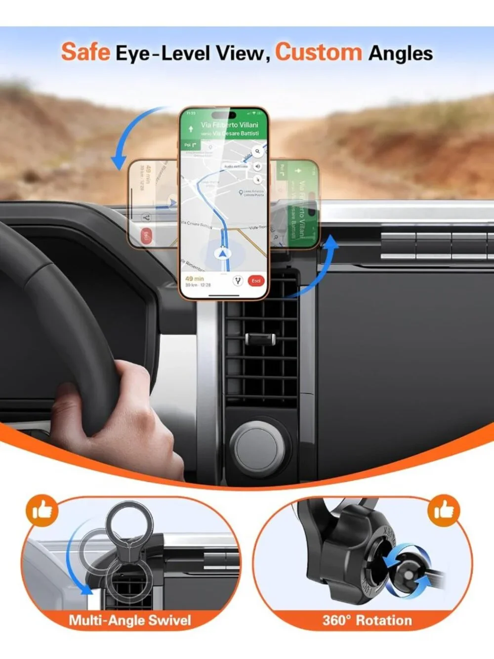 Magnetic Phone Mount for Ford F150 2021-2026, Adjustable Dashboard Holder for